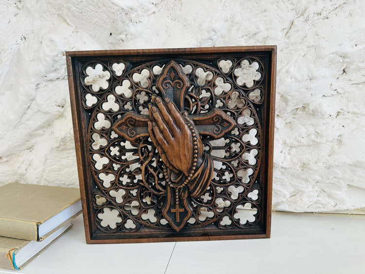 Praying Hands Wooden Statue - Kozak Work Shop