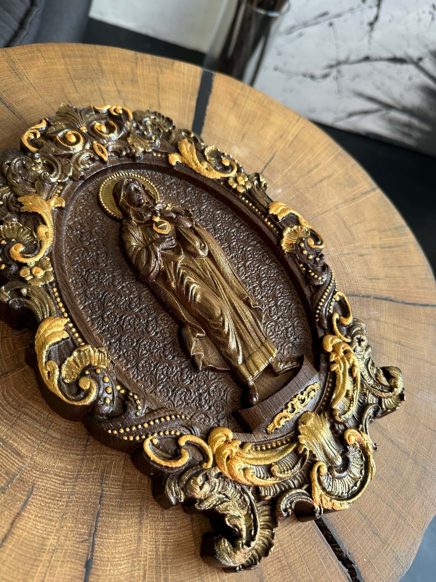 Immaculate Heart of Mary Wooden Icon High - Kozak Work Shop