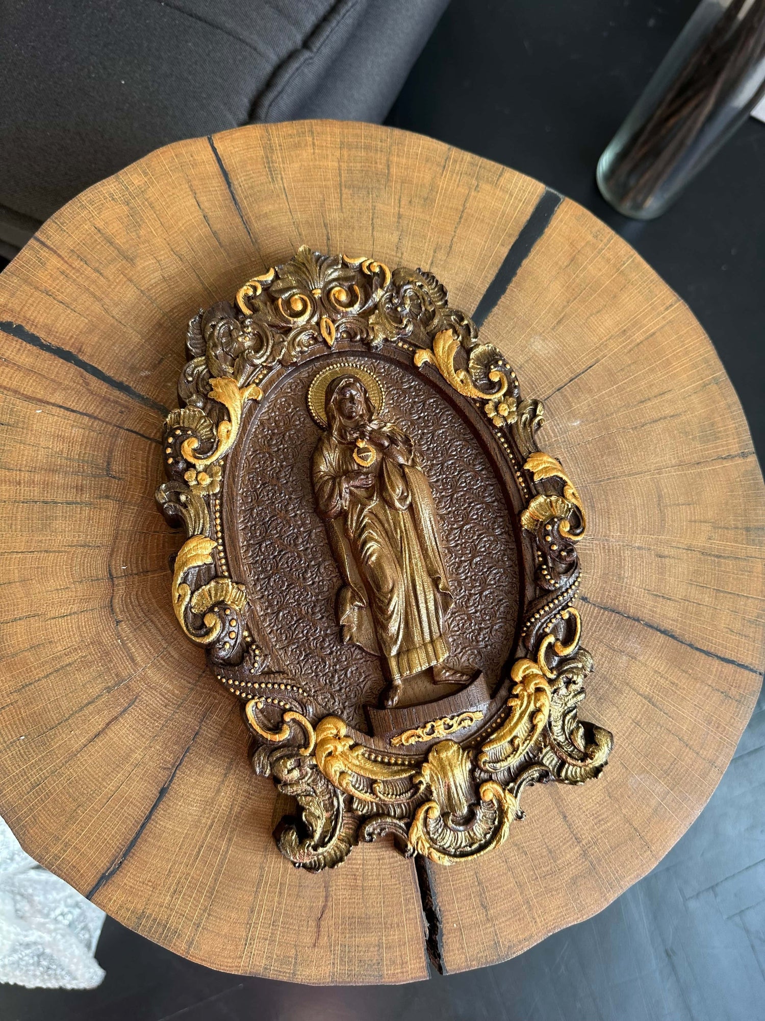 Immaculate Heart of Mary Wooden Icon High - Kozak Work Shop