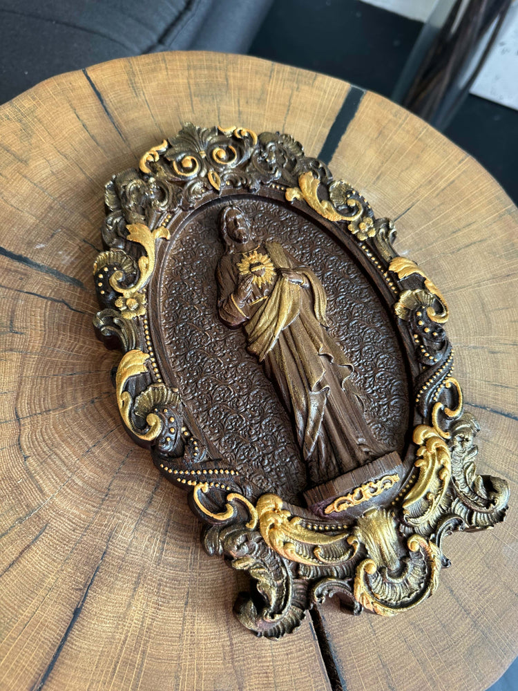 Sacred Heart of Jesus Statuary Wooden Sculpture - Kozak Work Shop