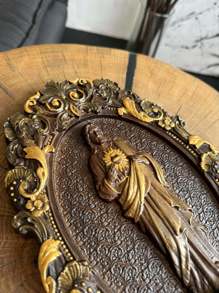 Sacred Heart of Jesus Statuary Wooden Sculpture - Kozak Work Shop