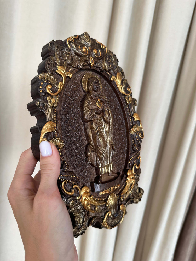 Immaculate Heart of Mary Wooden Icon High - Kozak Work Shop