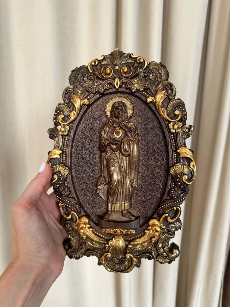 Immaculate Heart of Mary Wooden Icon High - Kozak Work Shop