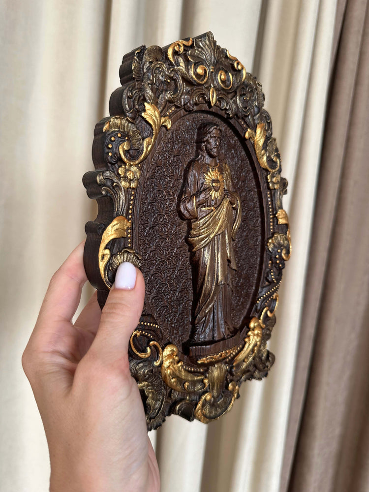 Sacred Heart of Jesus Statuary Wooden Sculpture - Kozak Work Shop