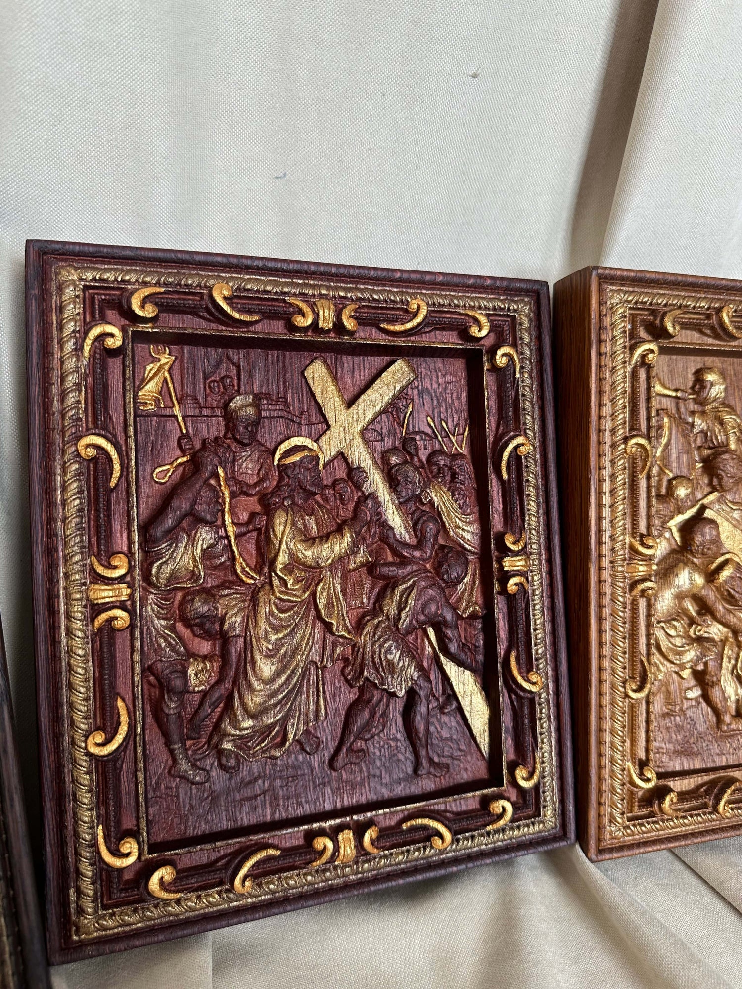 A Set of fourteen Stations of the Cross - Kozak Work Shop
