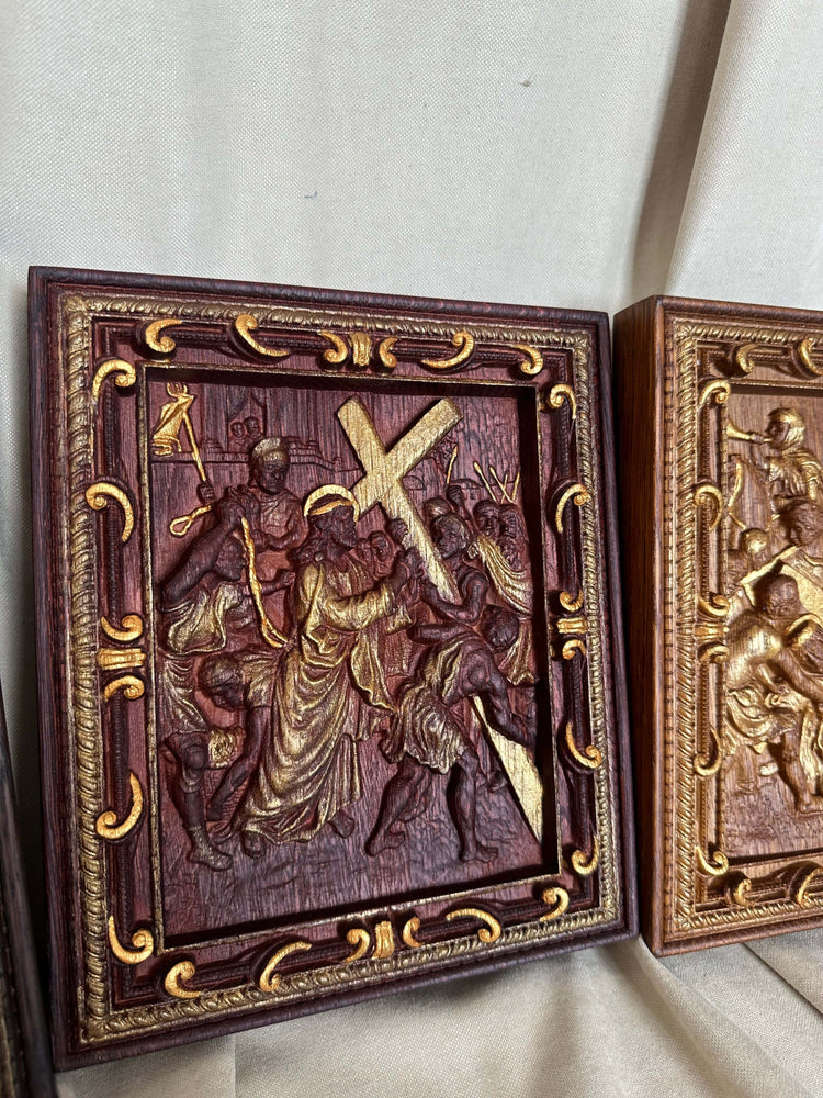 A Set of fourteen Stations of the Cross - Kozak Work Shop