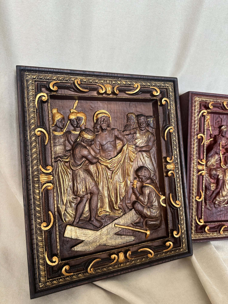 Set of fourteen Stations of the Cross - Kozak Work Shop