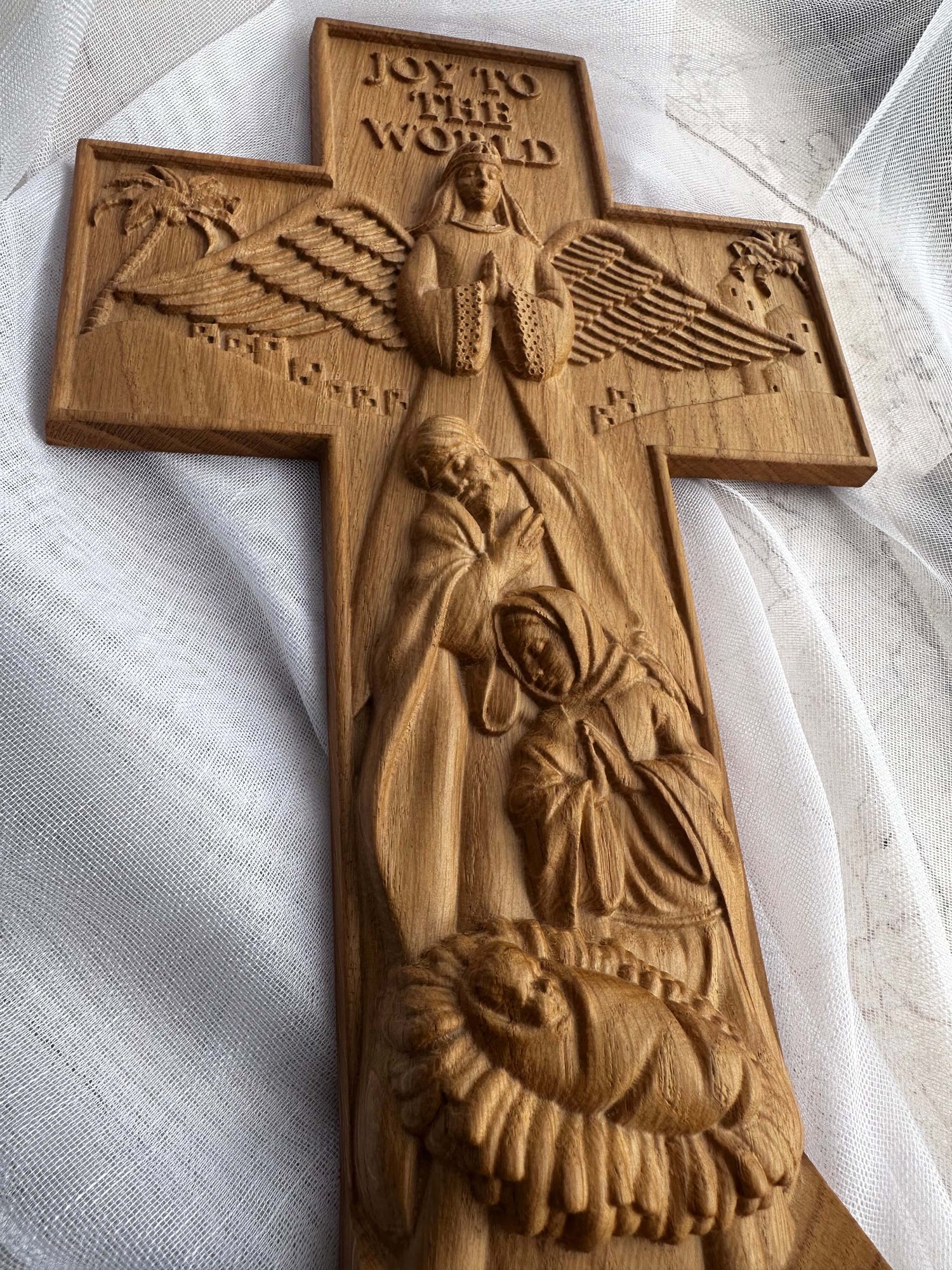 Christian Modern Handmade Art Holy Family Home Decor Joy To The World - Kozak Work Shop