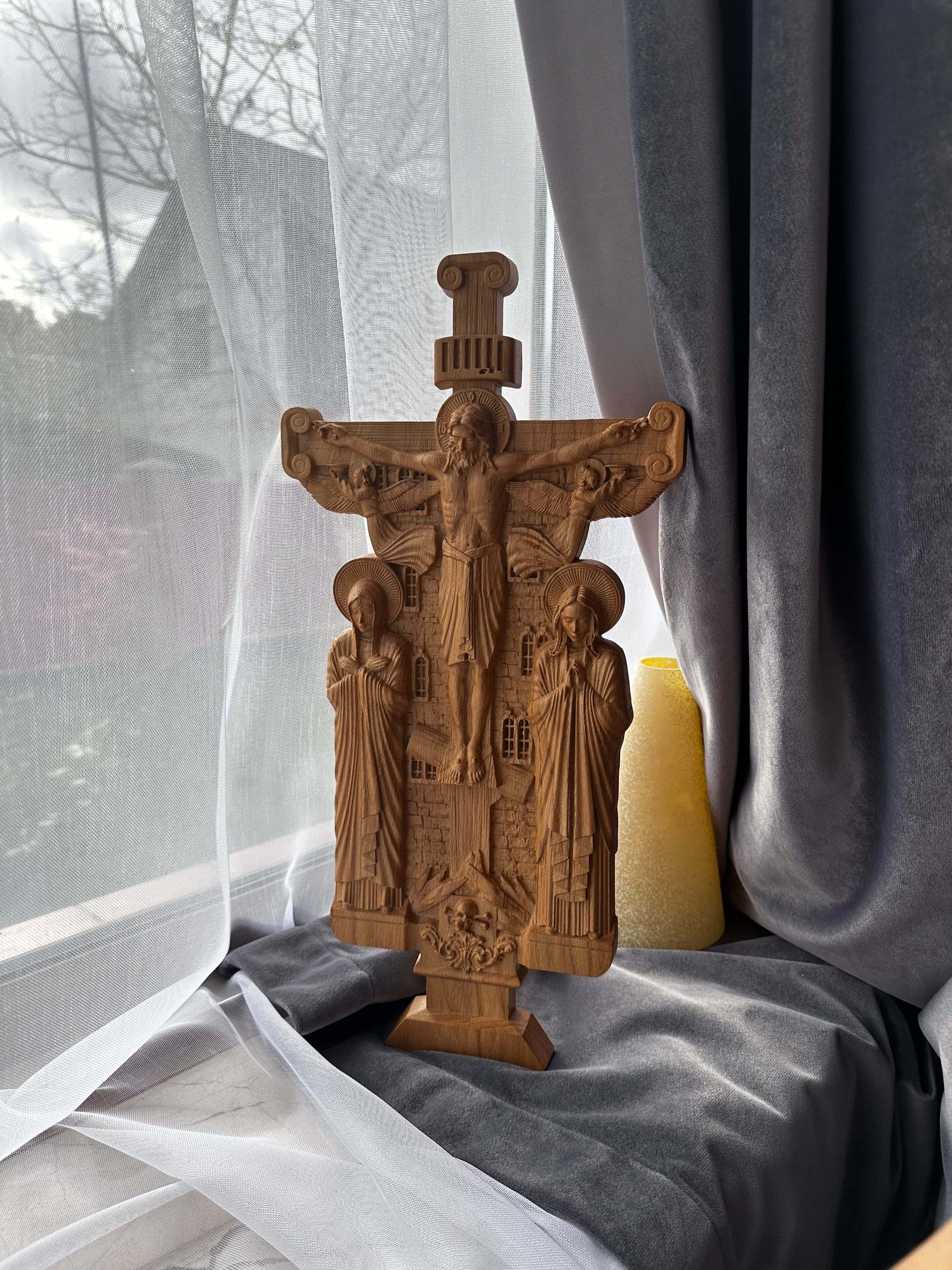 Hand-Painted Christian Wall Art Golgotha icon - Kozak Work Shop