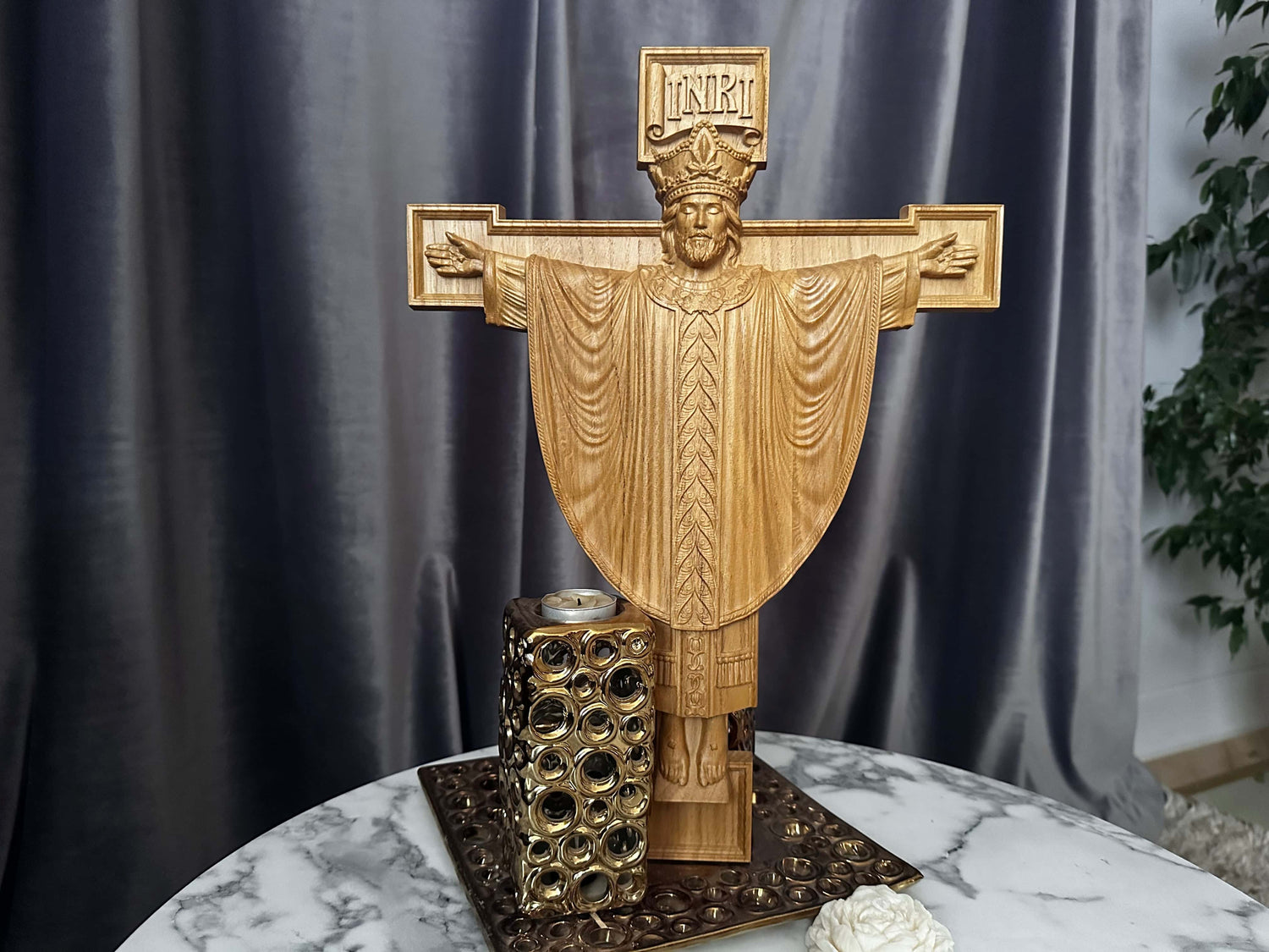 Jesus Rex  Wooden Wall art plaque - Kozak Work Shop