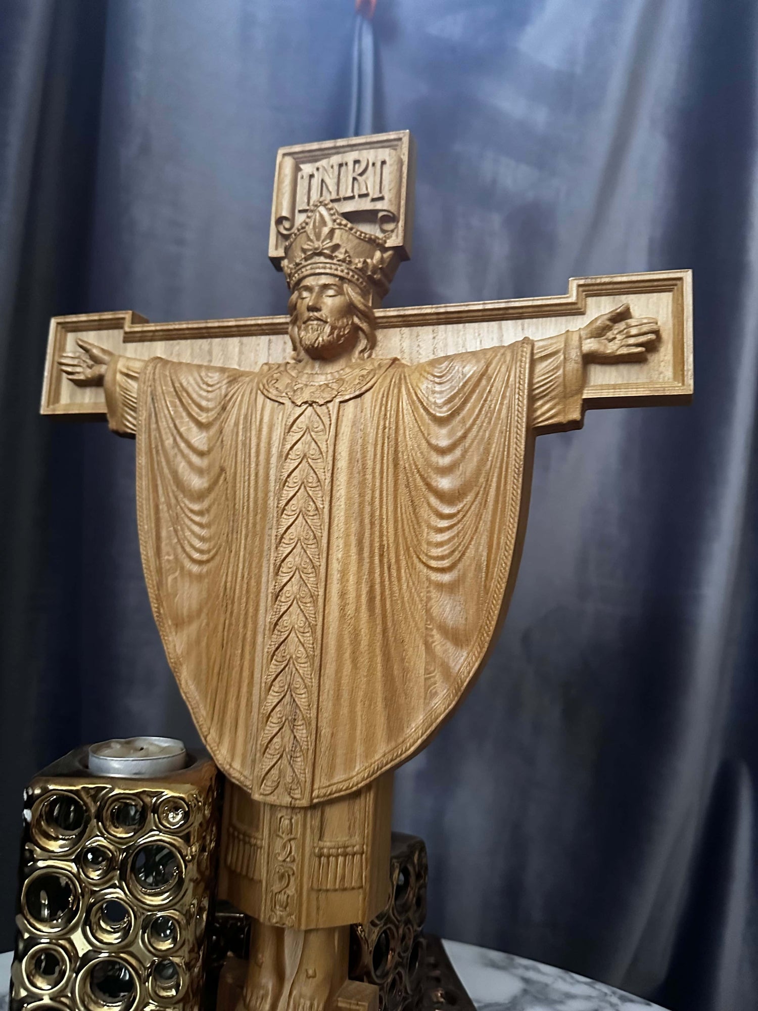 Jesus Rex  Wooden Wall art plaque - Kozak Work Shop