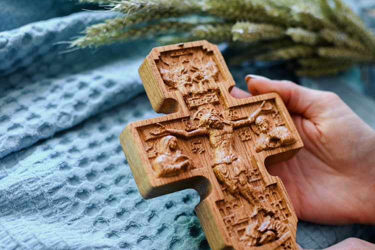 Wall Wooden Carved Catholic Crucifix