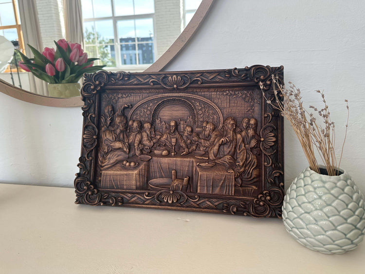Easter gift idea Last supper religious carved icon personalized gift wood carvings religious gifts wood wall art