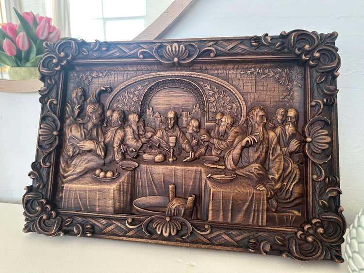 Easter gift idea Last supper religious carved icon personalized gift wood carvings religious gifts wood wall art