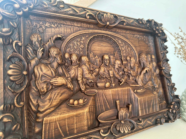 Easter gift idea Last supper religious carved icon personalized gift wood carvings religious gifts wood wall art