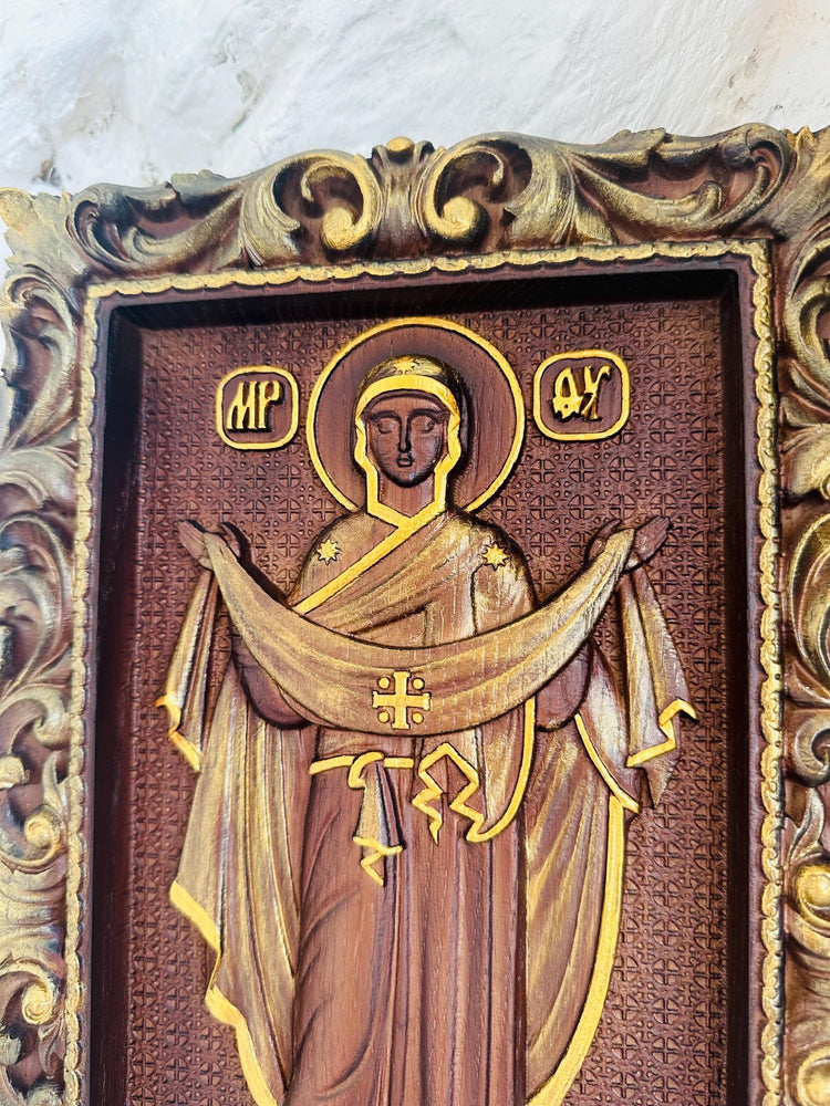 Virgin Mary Personalized engraved christian wall art on wood