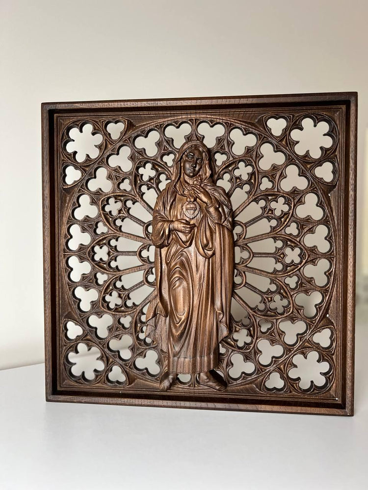 Immaculate Heart of Mary Wooden Statue