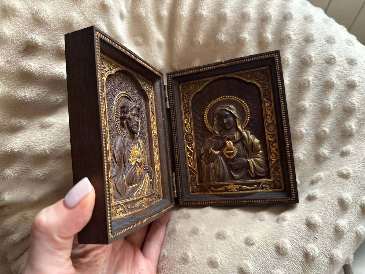 Sacred Heart of Jesus and Immaculate Heart of Mary church folding panel - Kozak Work Shop
