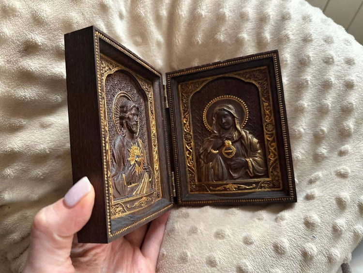Sacred Heart of Jesus and Immaculate Heart of Mary church folding panel - Kozak Work Shop