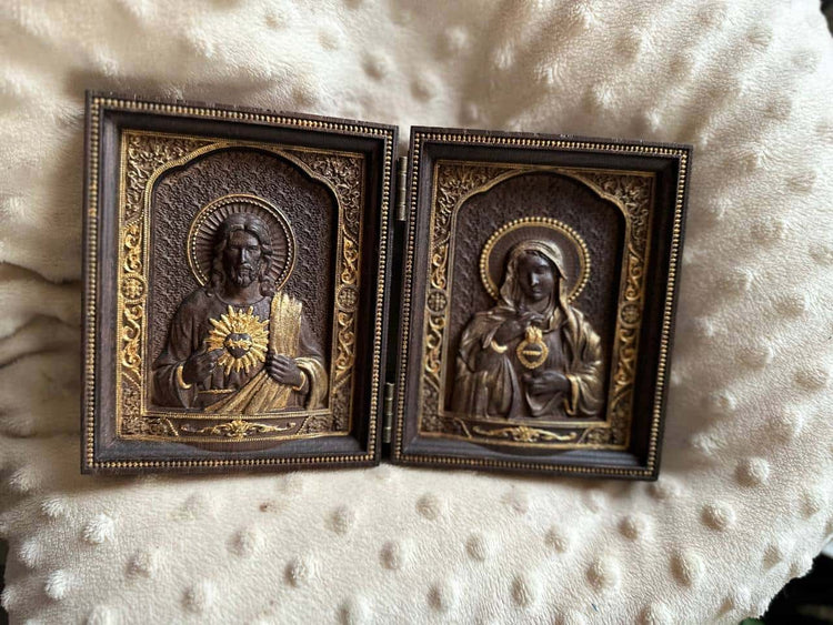 Sacred Heart of Jesus and Immaculate Heart of Mary church folding panel - Kozak Work Shop