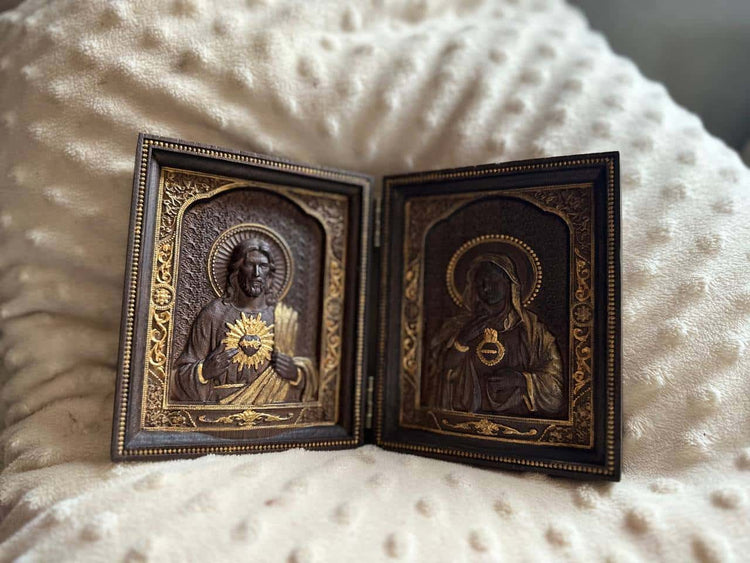 Sacred Heart of Jesus and Immaculate Heart of Mary church folding panel - Kozak Work Shop