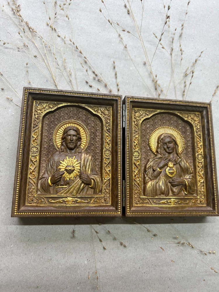 Sacred Heart of Jesus and Immaculate Heart of Mary church folding panel - Kozak Work Shop