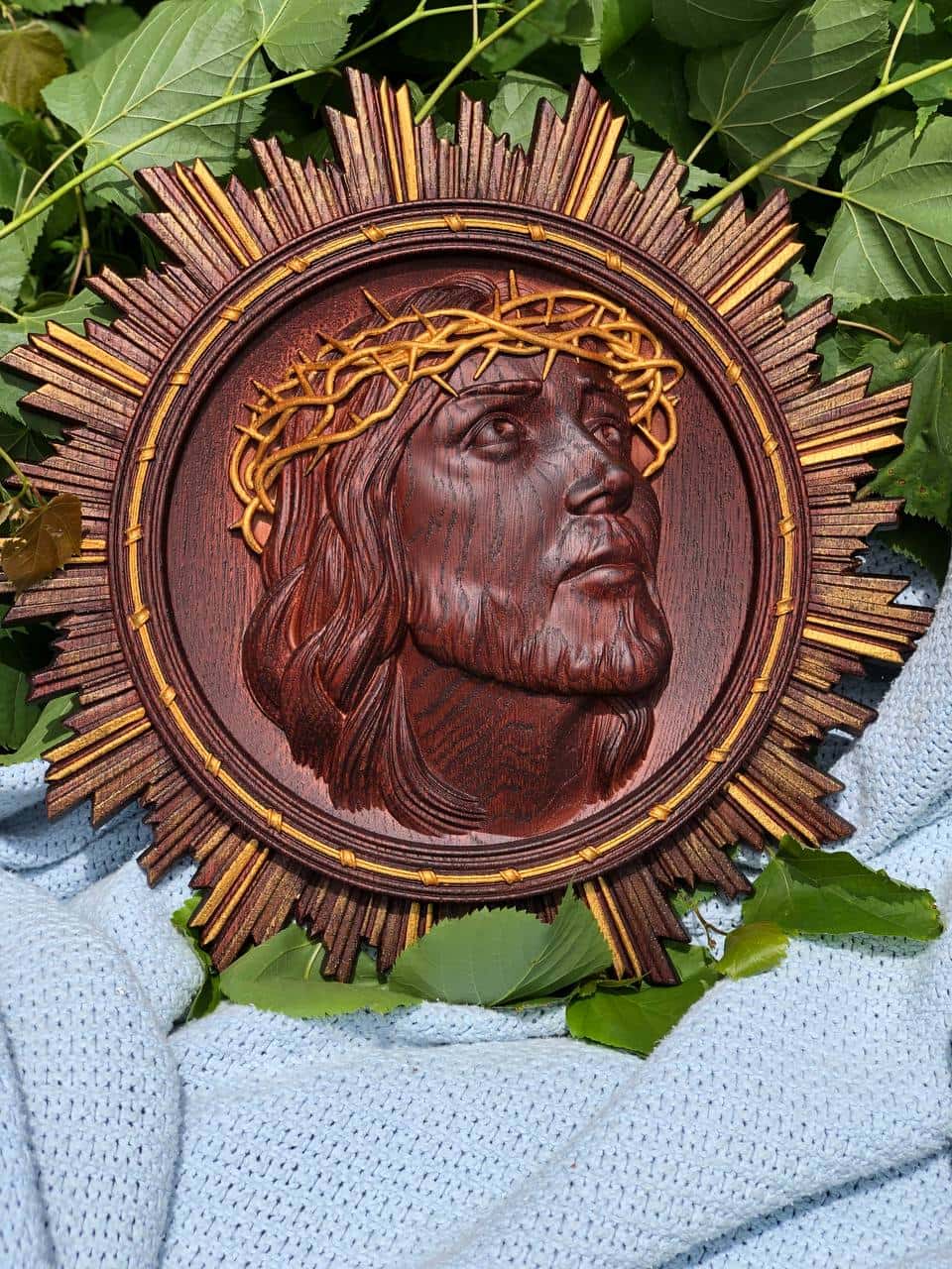 Jesus Christ Wearing Crown of Thorns Sculpture - Kozak Work Shop