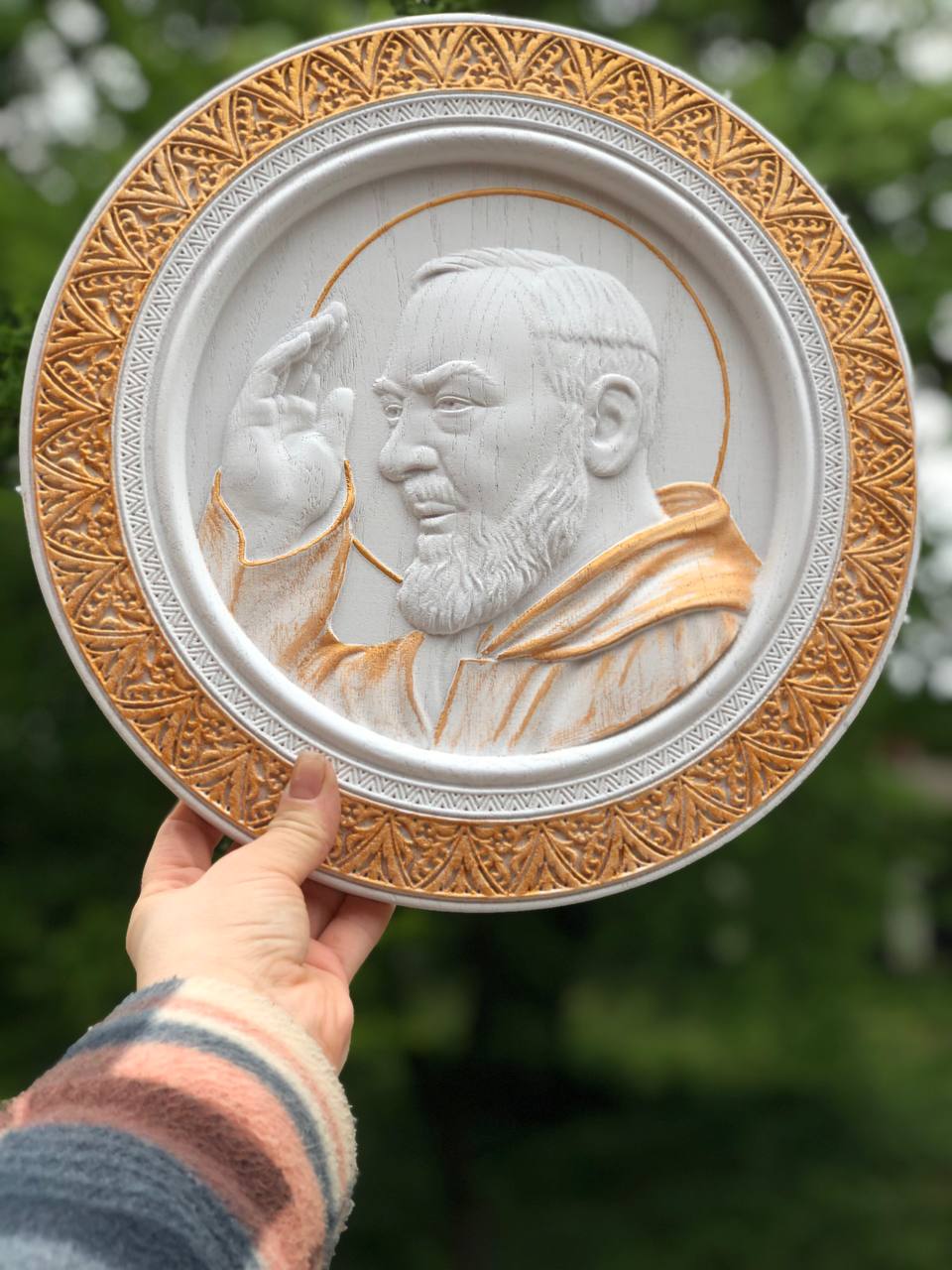 Padre Pio Wooden Sculpure - Kozak Work Shop