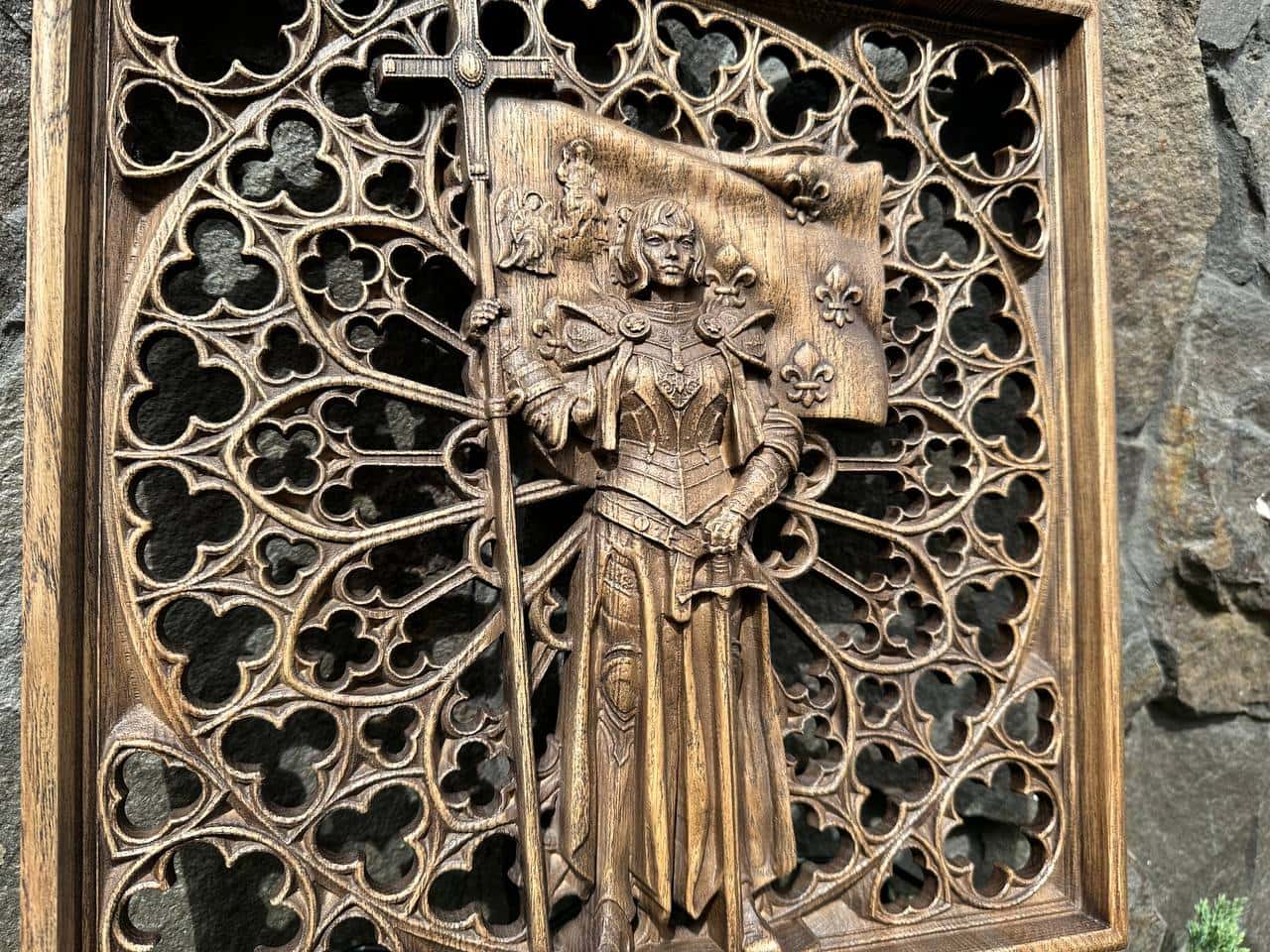 Joan of Arc Wooden Statue - Kozak Work Shop