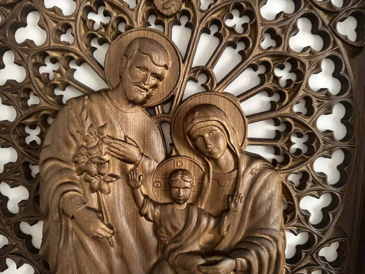 Holy Family Wooden Statue - Kozak Work Shop