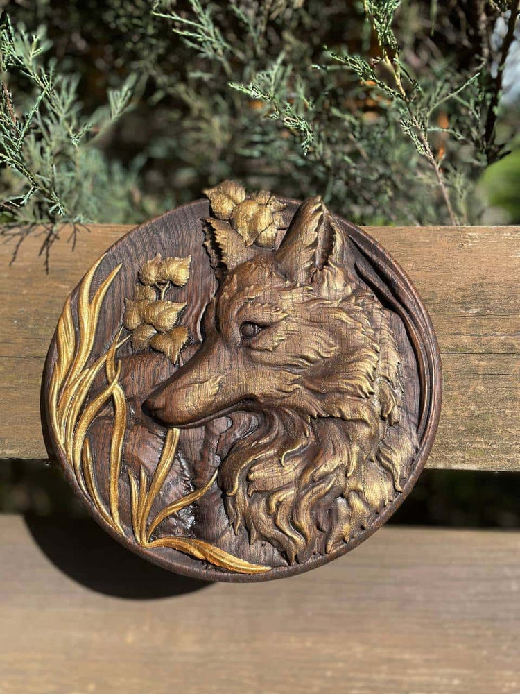 Fox Wooden Carved Sculpture - Kozak Work Shop
