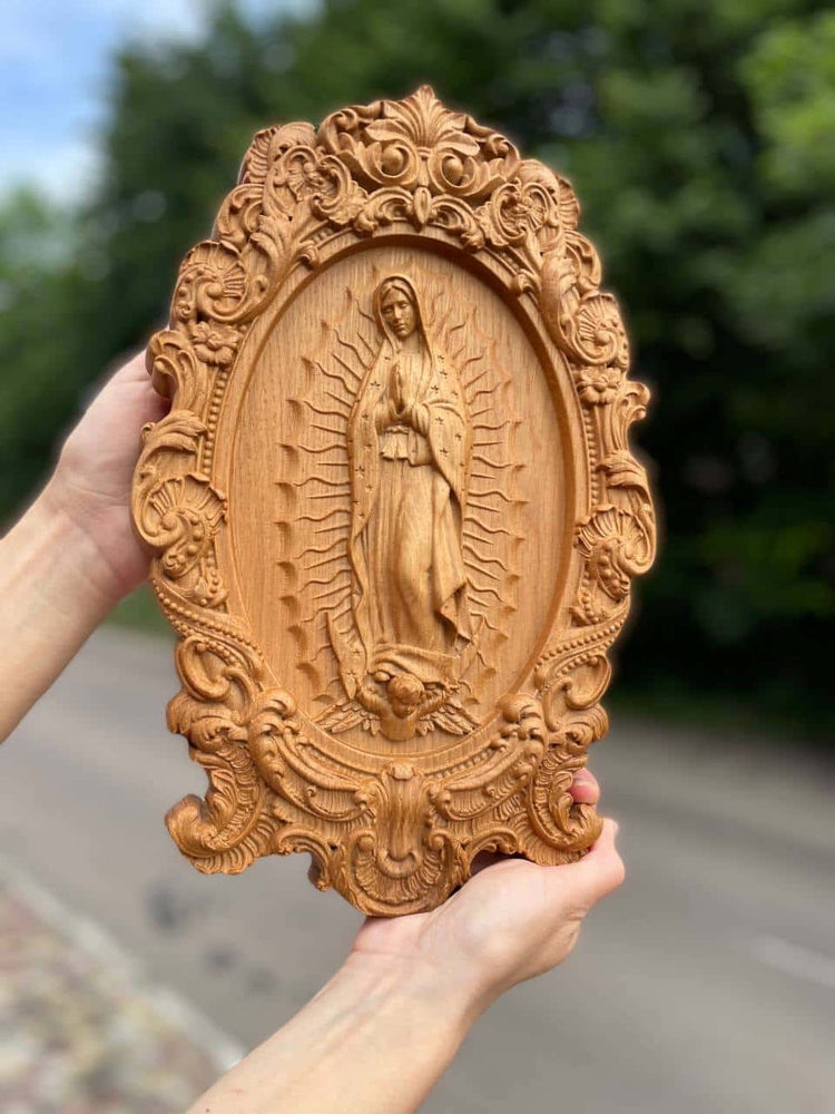 Our Lady of Guadalupe Wood Carving - Kozak Work Shop