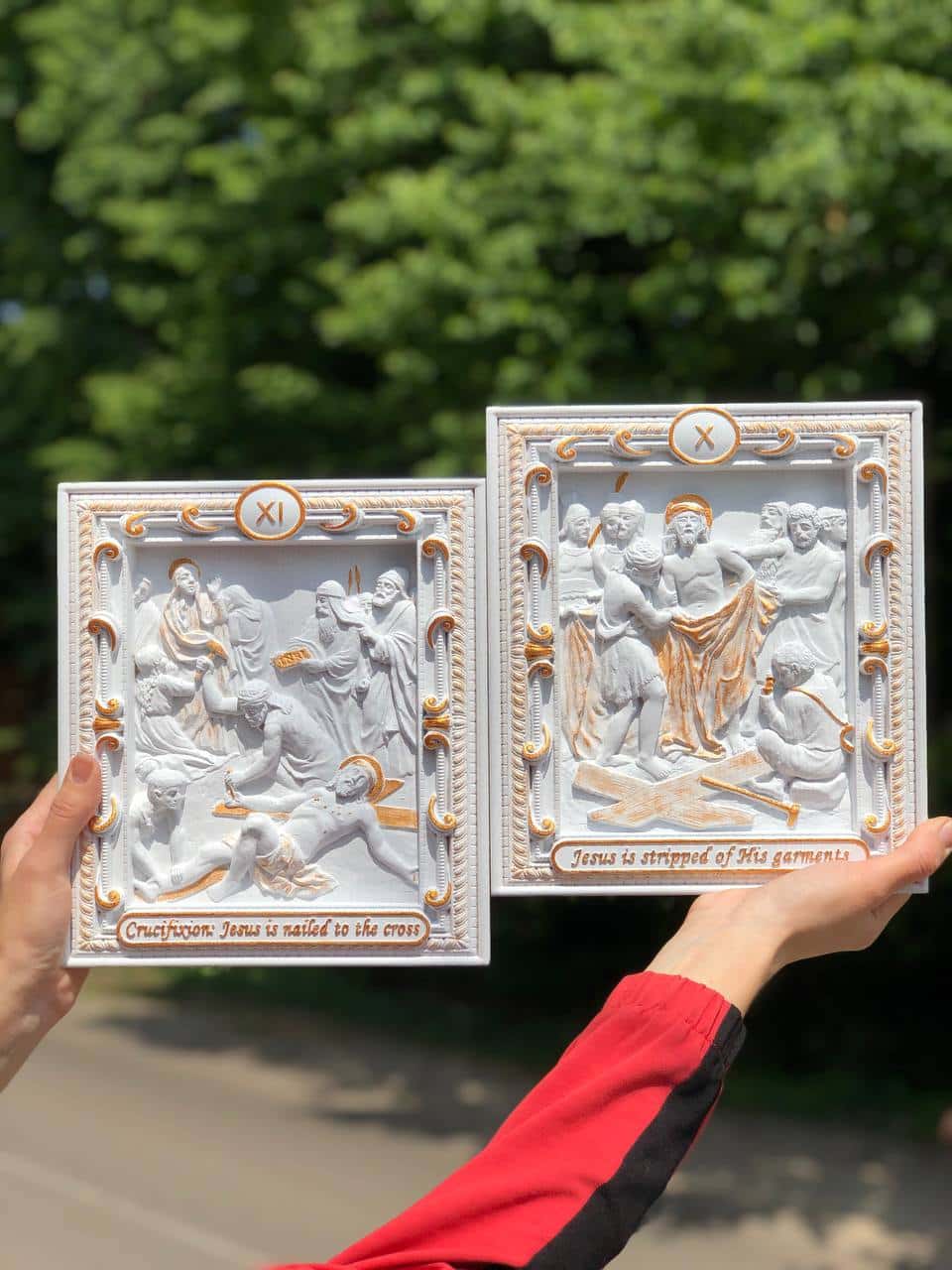 A Set of fourteen Stations of the Cross - Kozak Work Shop