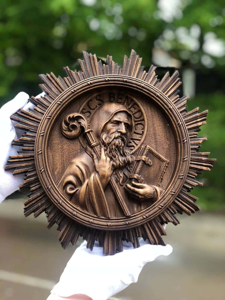 Saint Benedict with shinning - Kozak Work Shop