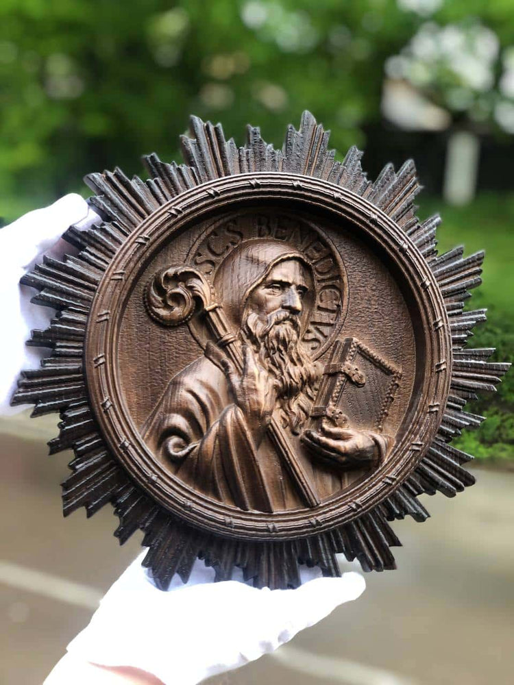 Saint Benedict with shinning - Kozak Work Shop