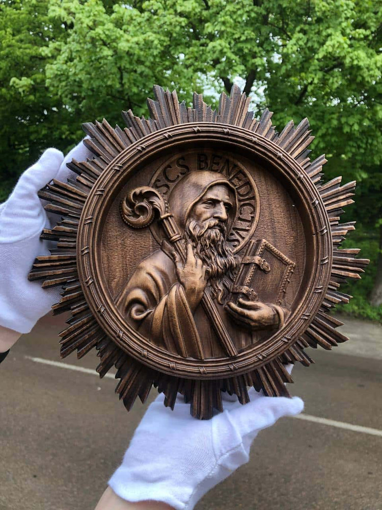 Saint Benedict with shinning - Kozak Work Shop