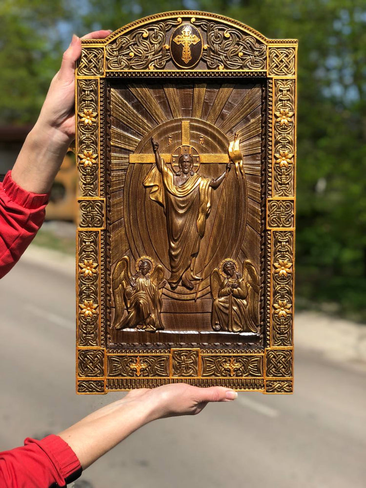 Religious Wooden icon Resurrection of Christ - Kozak Work Shop