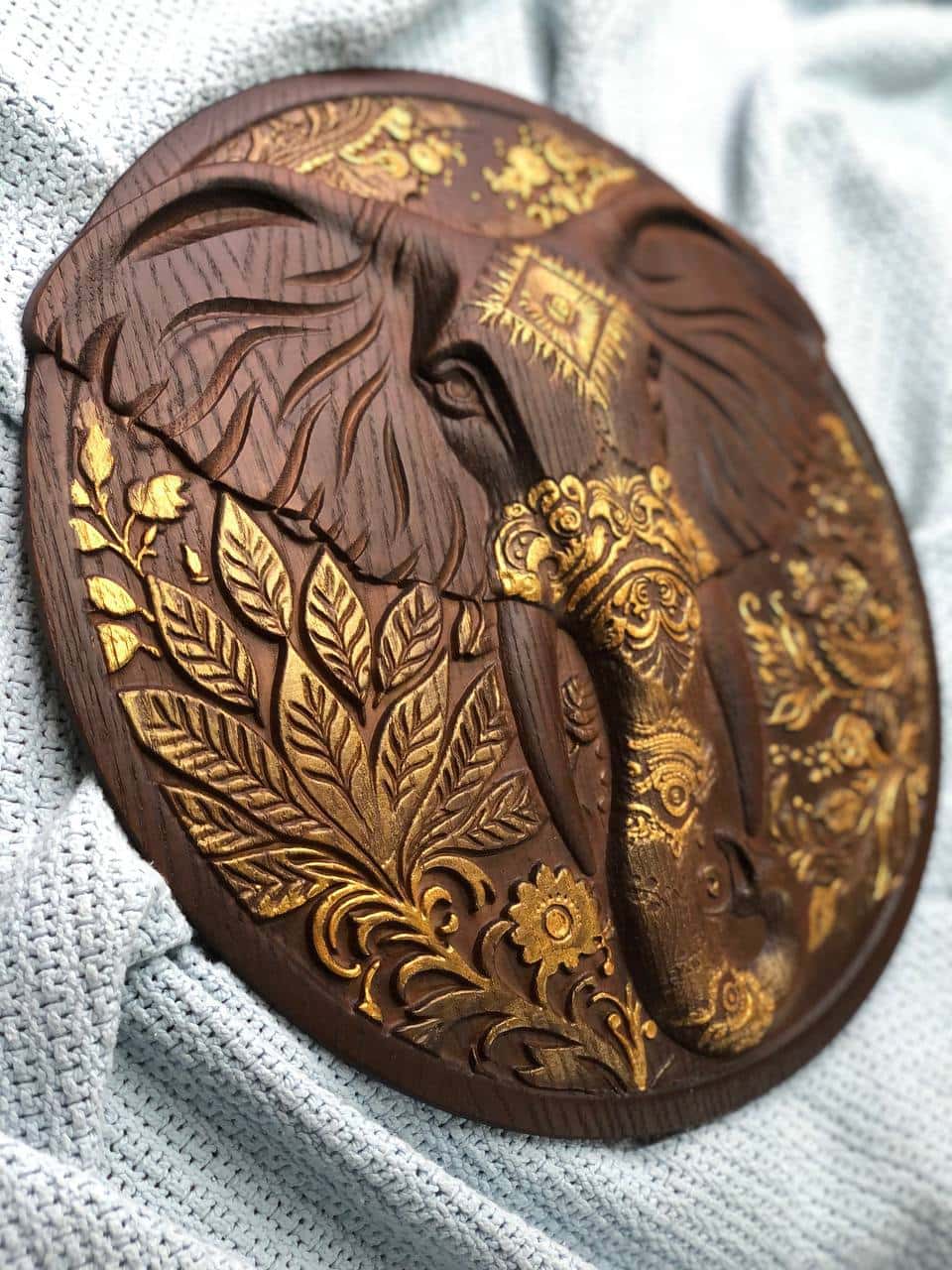 Elephant wooden Plaque - Kozak Work Shop