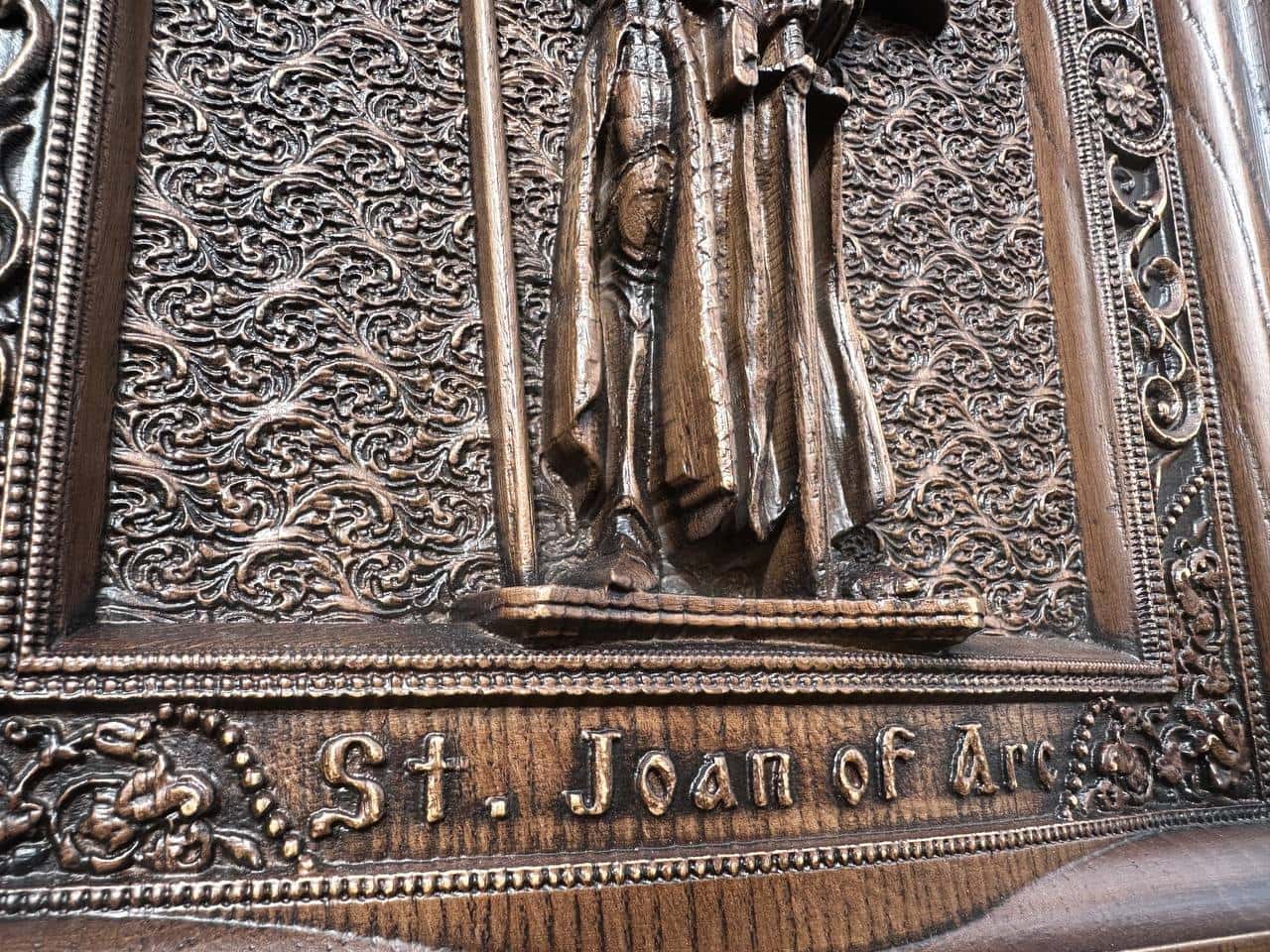 Joan of Arc wooden plaque - Kozak Work Shop
