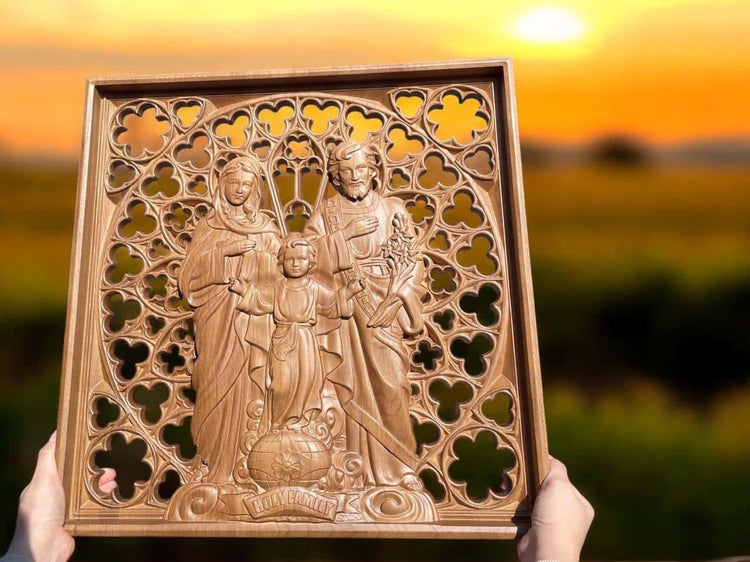 Holy Family Wooden Statue - Kozak Work Shop
