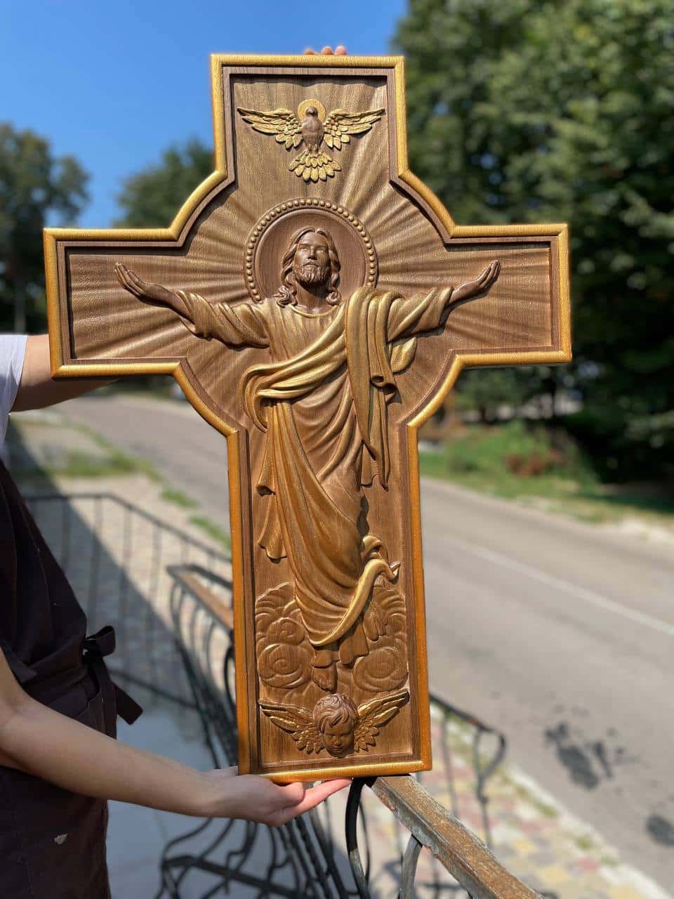 Wall Wooden Carved Jesus Crucifix - Kozak Work Shop