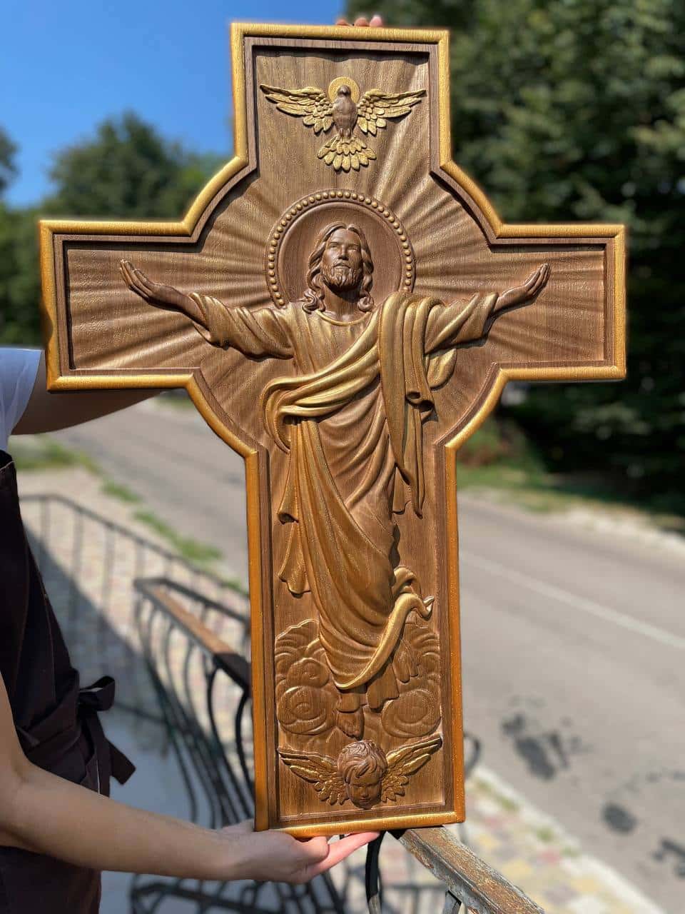 Wall Wooden Carved Jesus Crucifix - Kozak Work Shop