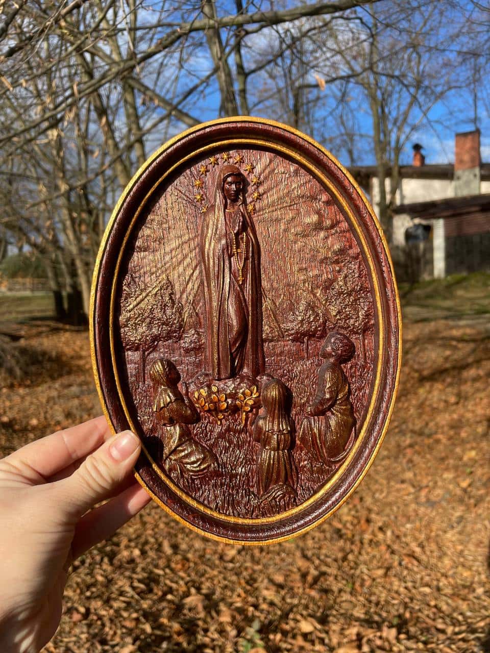 Our Lady of Fatima with Plain Frame - Kozak Work Shop