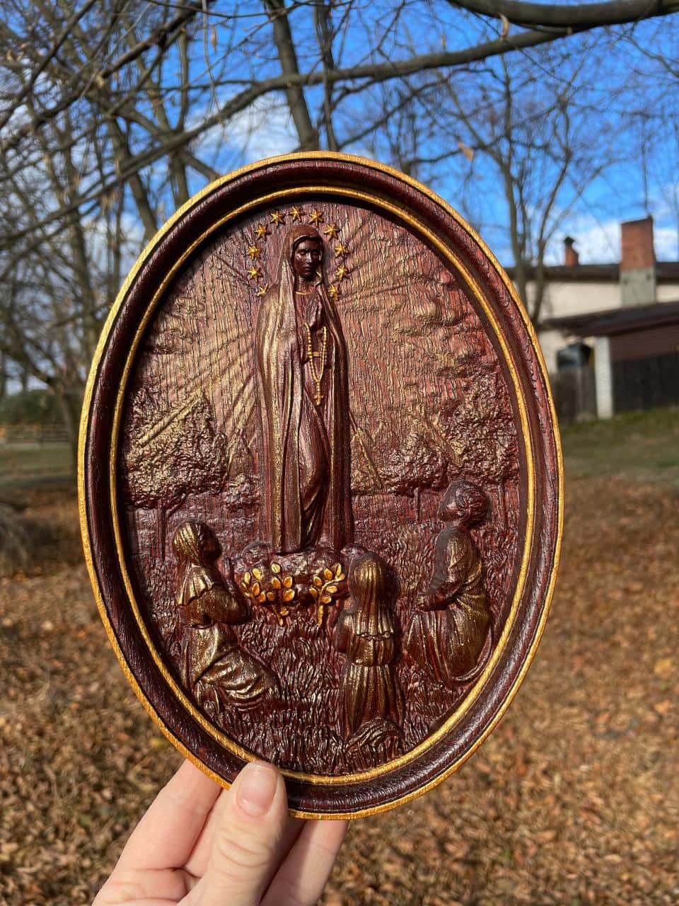 Our Lady of Fatima with Plain Frame - Kozak Work Shop