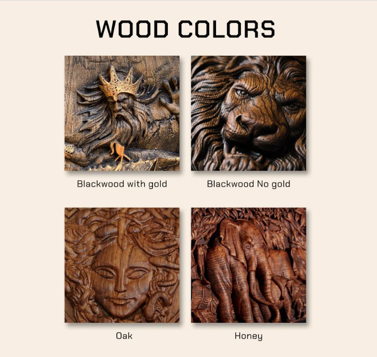 Wooden Plaque Sicilian Medusa Head - Kozak Work Shop