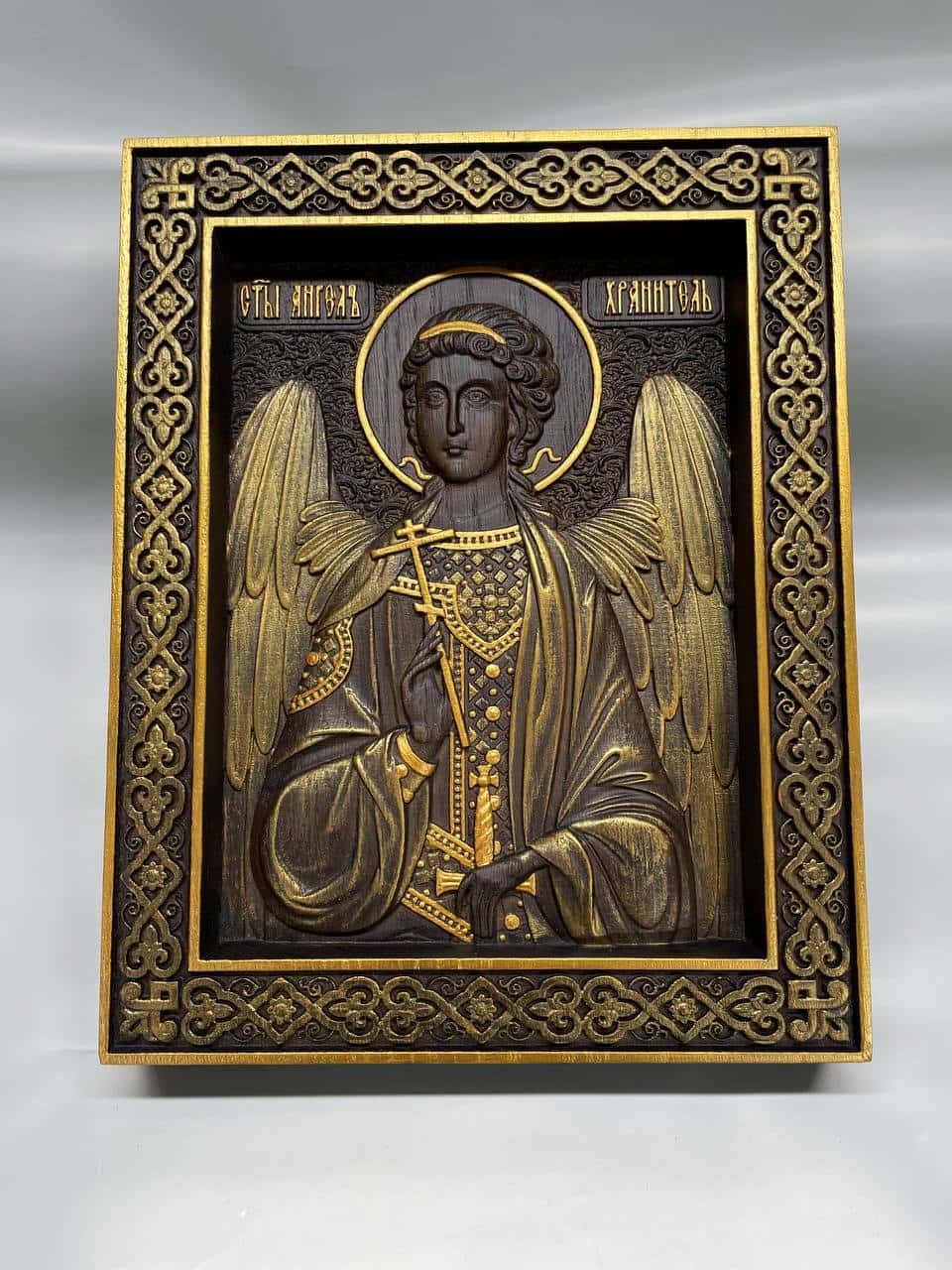 Gurdian Angel Wooden 3D carved icon - Kozak Work Shop