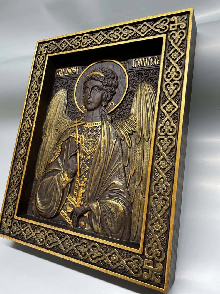 Gurdian Angel Wooden 3D carved icon - Kozak Work Shop