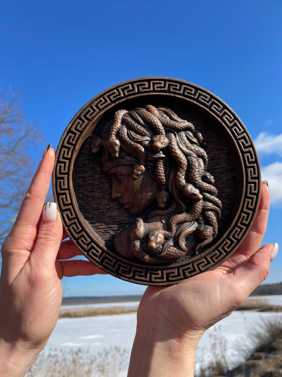 Medusa head Trinacria medallion - Kozak Work Shop