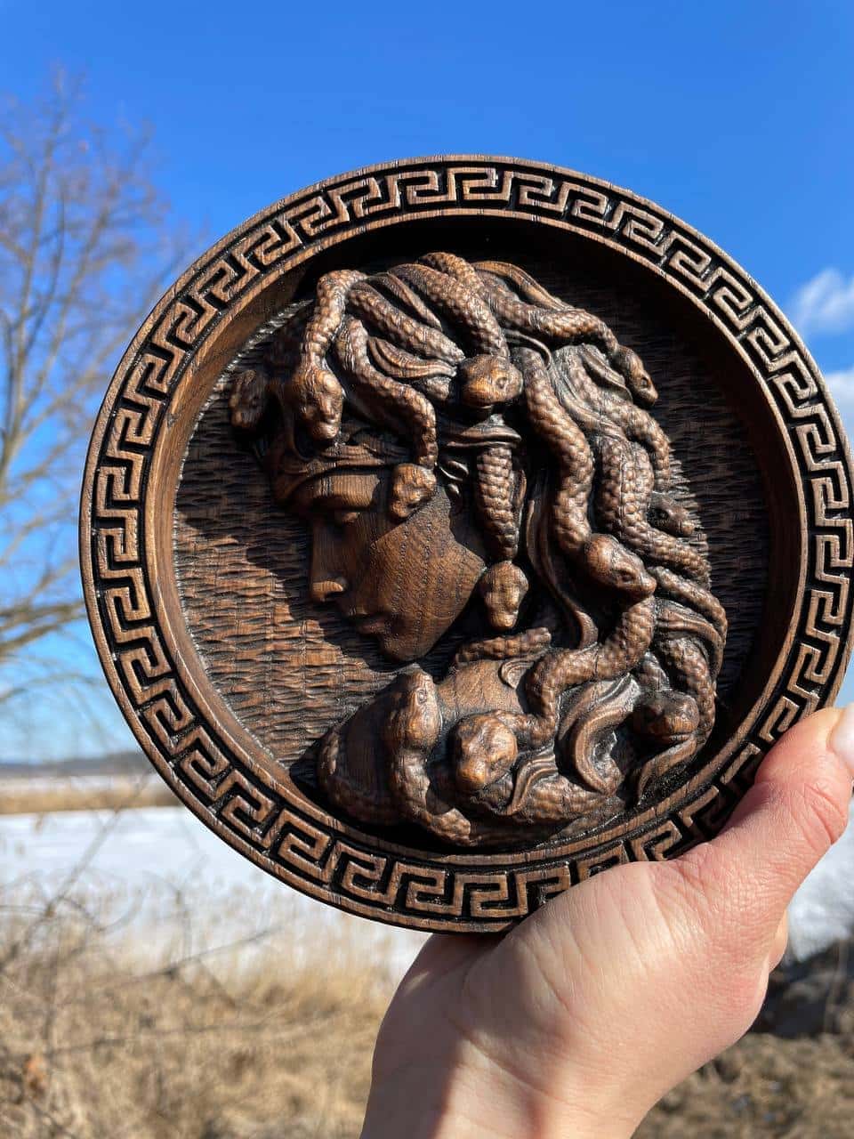 Medusa head Trinacria medallion - Kozak Work Shop