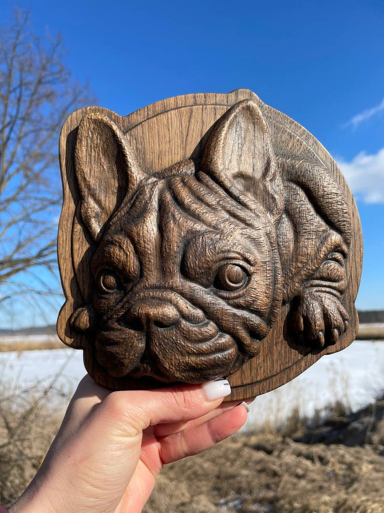 Pet Bulldog handmade gift wooden plaque - Kozak Work Shop